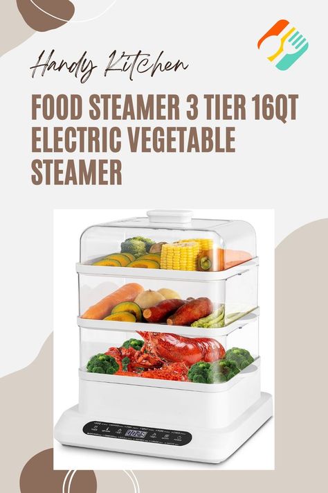 About this item 【FOOD STEAMER】 With a 16QT cooking capacity and 3 separate steaming containers, you can cook a complete meal and side dishes with the touch panel. 【EFFICIENT】The steamer adopts 360° three-dimensional surround heating, and steam can be produced in 10 seconds. Compared with the traditional steamer, the heating is faster, the food is heated evenly, and there is no half-cooked phenomenon. #ad Complete Meals, Electric Steamer, Vegetable Steamer, Food Steamer, Steamer Recipes, Meal Preparation, Art Food, Coffee Machines, 10 Seconds