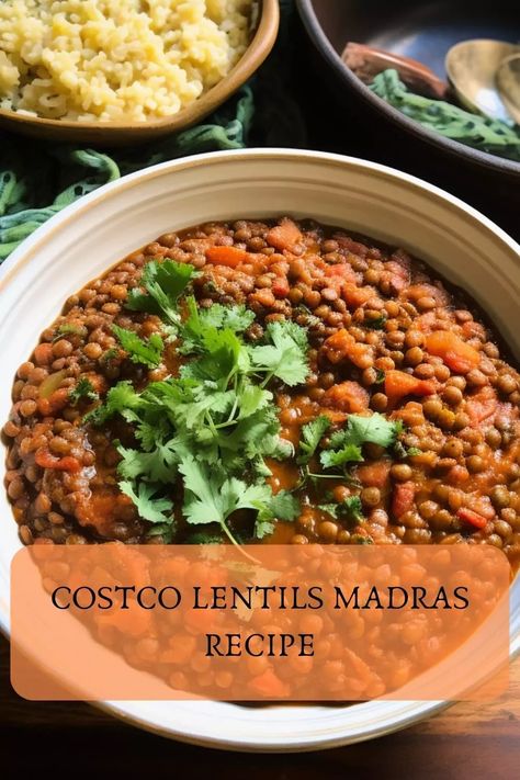 Try this vegan-friendly lentil madras recipe and make it at home with ingredients from your local Costco store. This delicious dish can be enjoyed any time of the year! Lentil Madras Recipe, Madres Lentils Recipe, Madras Lentils Costco, Indian Madras Lentils Recipe, Canned Lentil Recipes, Madras Lentils Recipe, Mexican Lentils, Madras Recipes, Lentils Recipe