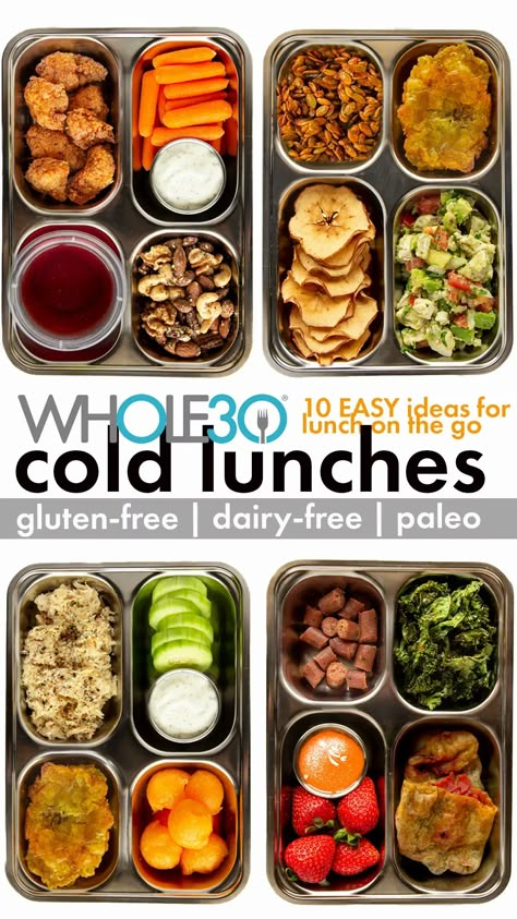 Whole30 Cold Lunch - Gluten-free, dairy-free, Paleo, EASY lunch options! Paleo Easy Lunch, Whole 30 Lunch Ideas, Cold Lunch Ideas, Paleo Easy, Dairy Free Lunch, Cold Lunch, Whole 30 Lunch, Lunch Options, Whole 30 Meal Plan