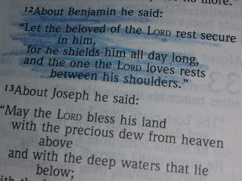 Deuteronomy 33:12 Deuteronomy 33 12, Bible, Let It Be