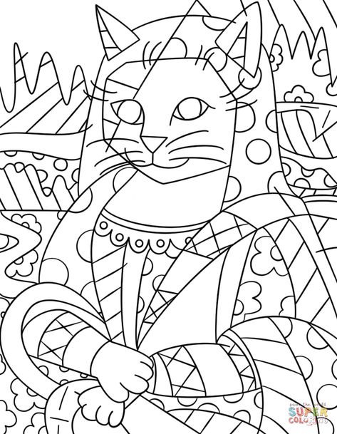 Or this cat-tastic rendition of the Mona Lisa you'll certainly take your dear sweet time coloring in because some of the most precious things require time and patience. Sandra Silberzweig, Romero Britto Art, Cartoons Animals, Britto Art, Famous Paintings, Inspirational Artwork, Color Crafts, Printable Crafts, Free Printable Coloring