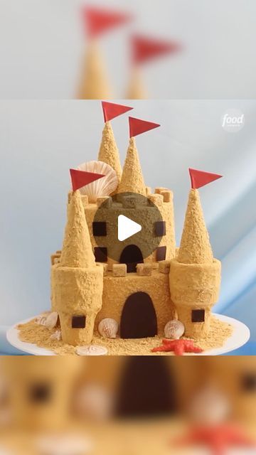 Sand Castle Cake, Sandcastle Cake, Sand Castle Cakes, How To Make Sand, Beach Bday, Castle Cake Topper, Castle Cakes, Fourth Of July Cakes, Cake Beautiful