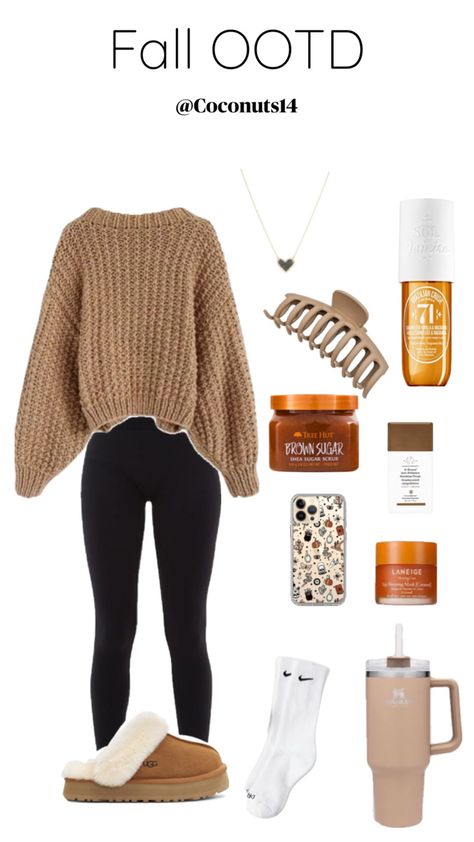 #preppy #preppyfit #outfitinspo #brown #fall #fallfit Preppy Winter Outfits, Preppy Fall Outfits, Fall Ootd, Brown Fall, Casual Preppy Outfits, Trendy Outfits For Teens, Cute Lazy Day Outfits, Cute Outfits For School, Lazy Day Outfits