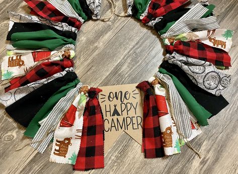 One Happy Camper First Birthday, First Birthday Highchair Banner, Happy Camper Birthday Party, First Birthday Highchair, One Happy Camper, Happy Camper Shirt, Mom Goals, Birthday Highchair, Highchair Banner