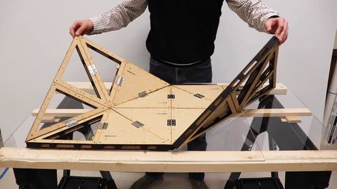 foldable origami structure made of fiberboards can become bridges, moon habitats, and more Origami Structure, Foldable Structure, Origami Architecture, Moon Missions, Event Stage, Zaha Hadid Architects, Social Space, Organic Architecture, Plastic Toys