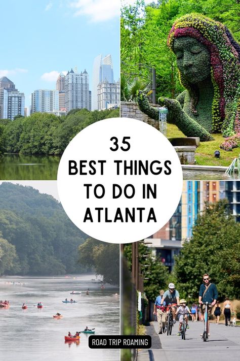 Do you make sure to see the main attractions, but also go places that are not as well-known? If so, things to do in Atlanta should definitely be on your list! Atlanta Travel Guide, Things To Do In Georgia, Things To Do In Atlanta, Stone Mountain Park, Atlanta Travel, Piedmont Park, Georgia Travel, Us Road Trip, Road Trip Fun