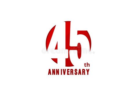 45 Years Anniversary, Birthday Logo, 45th Birthday, Anniversary Logo, Greeting Card Illustration, Vector Template, 45 Years, Card Illustration, Year Anniversary