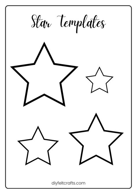 Templates | DIY Felt Crafts Diy Felt Crafts, Printable Star, Ornament Template, Star Template, Shape Templates, Felt Crafts Diy, Circle Template, Heart Template, Star Garland