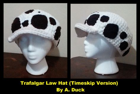 Trafalgar Law Hat, Law Hat, Chopper Hat, Hat Weaving, Hat Template, Side Work, Crochet Design Pattern, Trafalgar Law, Hat Crochet