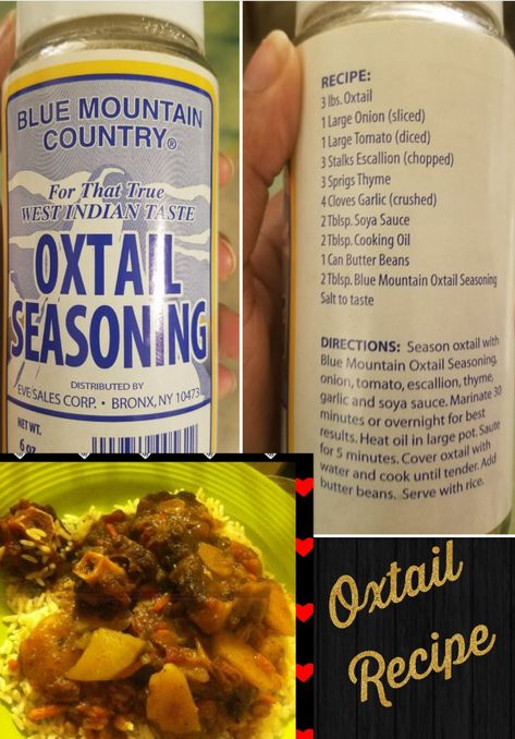 How To Cook Oxtail Oxtail Seasoning Recipe, Oxtail Recipes Easy, Jamaican Seasoning, Jamaican Curry Goat, Cooking Oxtails, Ox Tails, Jerk Recipe, Oxtail Recipe, Jamaican Oxtail