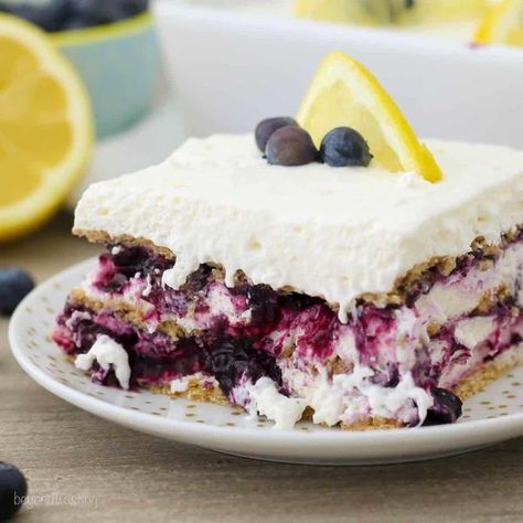 Recipes From Heaven Lemon Blueberry Icebox Cake, Cheesecake Icebox Cake, Cake Lemon Blueberry, Blueberry Lemon Cheesecake, Beyond Frosting, Icebox Cakes, Napoleon Cake, Blackberry Cheesecake, Lemon Cream Pies