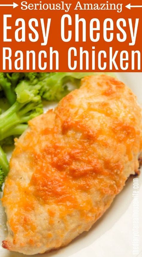 YES! Will be making this again this week. It's amazing. Cheesy Ranch Chicken #chicken #cheesy #ranch Different Ways To Cook Chicken Breast, Cheesy Ranch Chicken, Baked Ranch Chicken, Cheesy Ranch, Ranch Chicken Recipes, Parmesan Crusted Chicken, Dinner Bell, Crusted Chicken, Chicken Meals