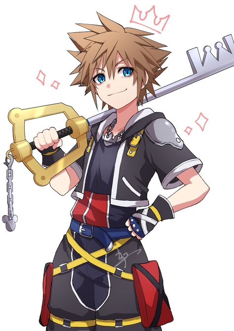 Riku Kh Fanart, Kingdom Hearts Art Style, Sora Pfp Kingdom Hearts, Sora Kingdom Hearts Fanart, Ventus Kingdom Hearts, Sora Kingdom Hearts 3, Sora Kairi, Sora Kh, Sora And Kairi