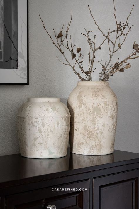 Large Vases Decor Ideas, Large Vases Decor, Walmart Home Decor, Vintage Pottery Vases, Large Ceramic Vase, Ceramic Shop, Amazon Home Decor, Decorated Jars, Vintage Vase