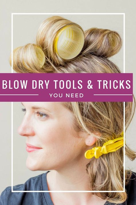 How To Blow Dry Your Own Hair, Dry Bar Rollers, Blow Dry Your Own Hair, Blow Dry Tips, Simple Hairstyles Wedding, Blow Outfit Hair, Blow Dry Hair For Volume, Blow Drying Tips, Dry Bar Hair