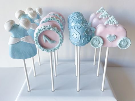 Disney Princesses have taken over my page lately! This time it’s Cinderella theme cake pops 🩵 Dress and Pumpkin plungers are from @tinybitezshop #cinderella #cinderellacakepops #cakepops #cinderellabirthday #disneyprincess #treatmaker Cinderella Cake Pops Ideas, Cinderella Cakepops, Cinderella Cake Pops, Cinderella Theme Cake, Modern Cinderella, Cinderella Theme, Cinderella Cake, Cinderella Party, Cinderella Birthday