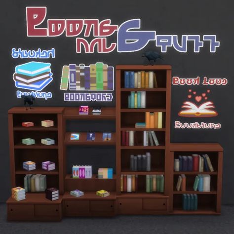 Books and Stuff Bookstore Set - Brazen Lotus Deco Books, Step Bookcase, Sims 4 Cc Objects, Book Texture, Emotional Books, Ts4 Mods, Sims 4 Clutter, Small Bookshelf, Sims 4 Maxis Match