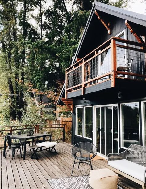 An Oregon Chalet Is Inspired by the Nature of Iceland and Norway | Hunker Airbnb Cabin, Oregon House, Pine Walls, Chalet Style, House Cabin, Vintage Lounge Chair, East River, Cabin In The Woods, Cabin Life