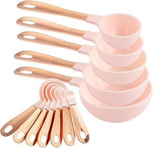 COOK WITH COLOR 12 PC Measuring Cups Set and Measuring Spoon Set with Copper Coated Stainless Steel Handles, Nesting Kitchen Measuring Set, Liquid & Dry Measuring Cup Set (Pink) Copper Measuring Cups, Dry Measuring Cups, Stainless Steel Measuring Cups, Measuring Cups And Spoons, Must Have Kitchen Gadgets, Measuring Cups & Spoons, Glass Measuring Cup, Measuring Cups Set, Liquid Measuring Cup