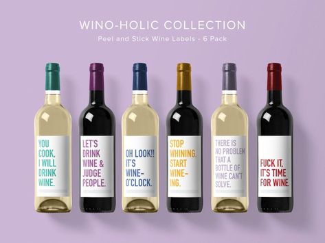 Funny Wine Bottle Labels, Wine Label Collection, Funny Wine Labels, Friends Drinks, Custom Wine Labels, Wine Preserver, Wine Baskets, Wine Gift Baskets, Wine Down