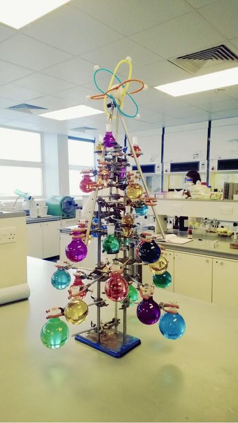 Plymouth University, Holiday Science, Chemistry Classroom, Christmas Science, Colonial Christmas, Science Themes, Black Christmas Trees, Christmas Classroom, Christmas Tree With Gifts