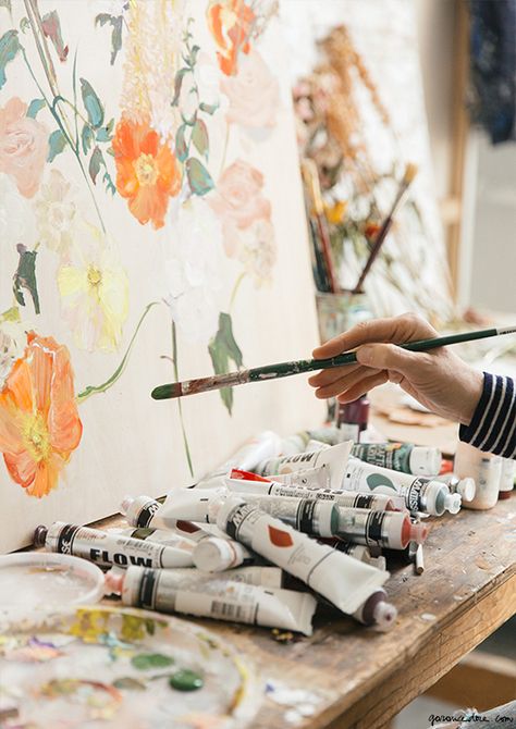 Painter Photography, Tracy Morgan, Garance Dore, Studio Visit, Artist Branding, Artist Aesthetic, Artist Life, Branding Photoshoot, Art Tutorial