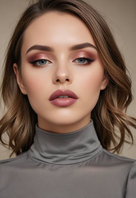 Makeup Bibir, Makeup Wings, Burgundy Eyeshadow, Burgundy Makeup, Fair Skin Makeup, Wedding Makeup For Brown Eyes, Formal Makeup, Spring Makeup, Festival Makeup