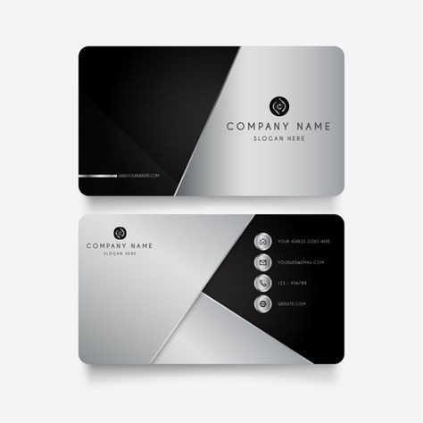 Modern business card with metal shapes Dental Business Cards, Company Letterhead, Company Business Cards, Business Cards Layout, Blue Business Card, Metal Business Cards, Dental Logo, Modern Business Cards Design, Modern Business Card