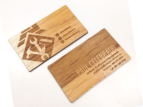 Laser Cut Business Cards, Best Business Cards, Business Card Gallery, Wooden Business Card, Plastic Business Cards, Wood Business Cards, Business Cards Layout, Metal Business Cards, Woodworking Logo