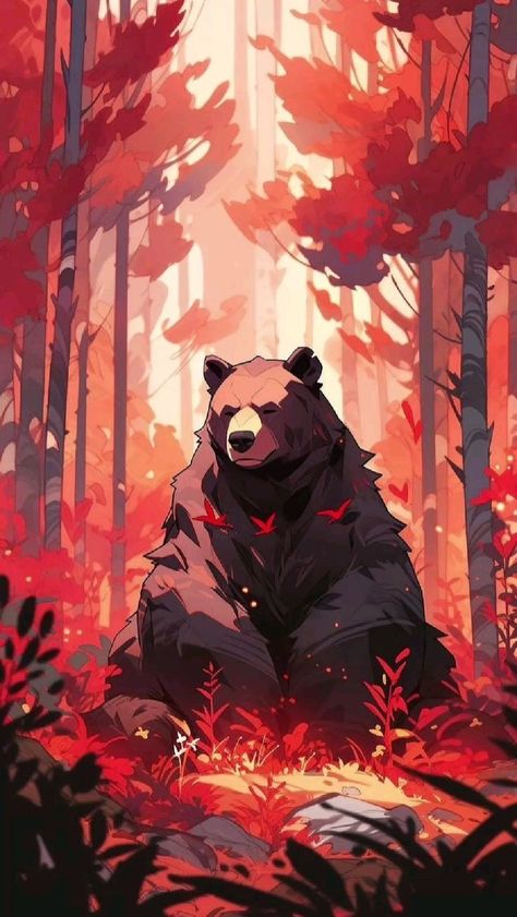 Fantasy Bear Art, Bear Illustration Art, Art Gallery Wallpaper, Cool Wallpapers Art, Bear Wallpaper, Bear Art, Arte Fantasy, Scenery Wallpaper, Creature Art