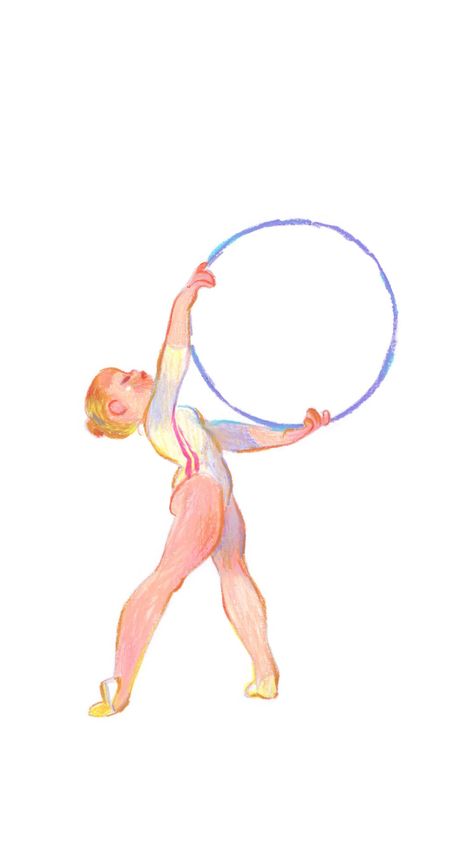 Gymnaste#1 Gymnast Illustration, Gymnastics Illustration, Gesture Practice, Hula Hoop, Illustration Girl, Kids' Book, Gymnast, Gymnastics, Illustrations