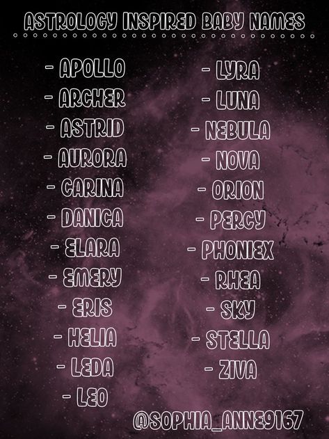 Astronomy Related Names, Names That Mean Galaxy, Galaxy Names For Girls, Galaxy Name Ideas, Name For Discord, Star Names Baby Girl, Mystical Last Names, Stars Names And Meanings, Fantasy Terms