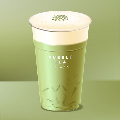 Iced taiwanese bubble tea, green tea, ma... | Premium Vector #Freepik #vector #tea #glass #drink #sweet Tea Images, Green Tea Cream, Bubble Tea Flavors, Green Tea Matcha, Matcha Milk, Drink Shop, Iced Green Tea, Matcha Drink, Bottle Design Packaging