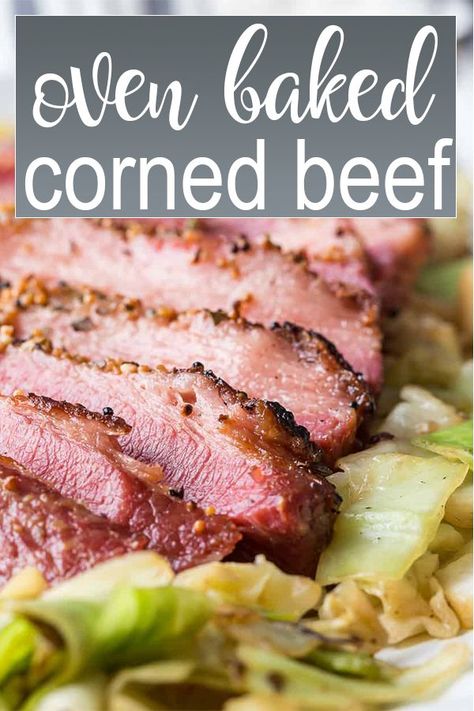 How to bake corned beef brisket in the oven. Link to recipe to serve it and cabbage too. Baked Corn Beef, Corned Beef Seasoning, What Is Corned Beef, Baked Corned Beef, Current Recipes, Carne Adobada, Meat Ideas, Skinless Chicken Breast Recipes, Cooking Corned Beef