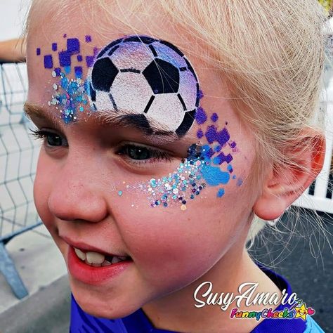 Football Face Paint, Face Paint Party, Face Painting Images, Fairy Face Paint, Festival Face Paint, Face Painting For Boys, Girl Face Painting, Face Paint Kit, Face Painting Easy