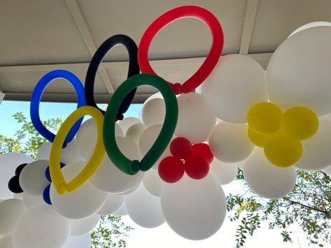 #balloons #balloon #balloondecor #balloongarland #olympics Olympic Balloon Decorations, Olympic Balloon Arch, Beer Olympics, Beer Olympic, Olympic Theme, Balloon Ideas, Preschool Theme, Balloon Decor, Watch Party