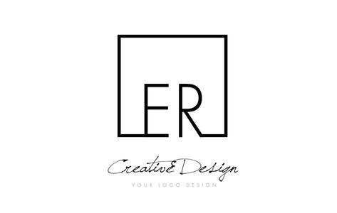 Er Logo Design, Es Logo Design, Square Letters, Er Logo, Realty Logo, Framed Letters, Square Logo, Letter Logo Design, White Color