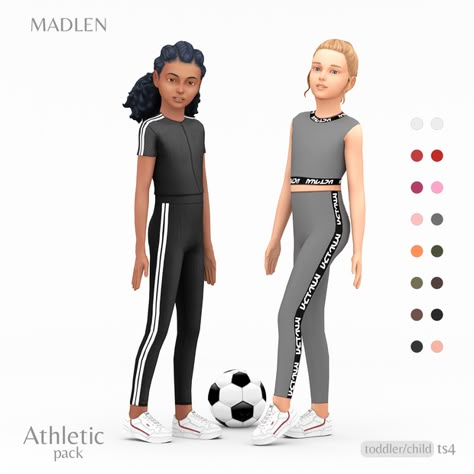 Athletic Pack for Kids | Madlen on Patreon Lotes The Sims 4, Sims 4 Toddler Clothes, Sims Baby, Sims 4 Cc Kids Clothing, The Sims 4 Pc, Pelo Sims, The Sims 4 Packs, Sims 4 Children, Sims 4 Expansions