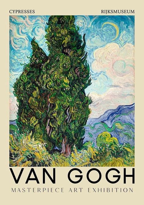 Van Gogh Landscapes, Artist Van Gogh, Arte Van Gogh, Art Exhibition Posters, Art Ancien, Van Gogh Paintings, Van Gogh Art, Picture Collage Wall, Vintage Poster Art