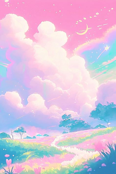 Personalized Wallpaper, Sailor Moon Wallpaper, Collage Background, Art Wallpaper Iphone, Sky Art, Dreamy Art, Pretty Wallpapers Backgrounds, Kawaii Wallpaper, Pastel Art