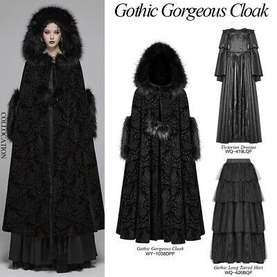 Gothic Cape, Mantel Cape, Winter Cloak, Coat Cape, Wedding Cloak, Gothic Coat, Cape Blazer, Faux Fur Hoodie, Long Black Coat