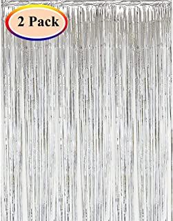 Amazon.com: silver mylar curtain Curtain Backdrop Wedding, Glow Stick Jars, Party Streamer, Fringe Curtains, Streamer Backdrop, Foil Curtain, Party Photo Backdrop, Photo Backdrop Wedding, Party Streamers