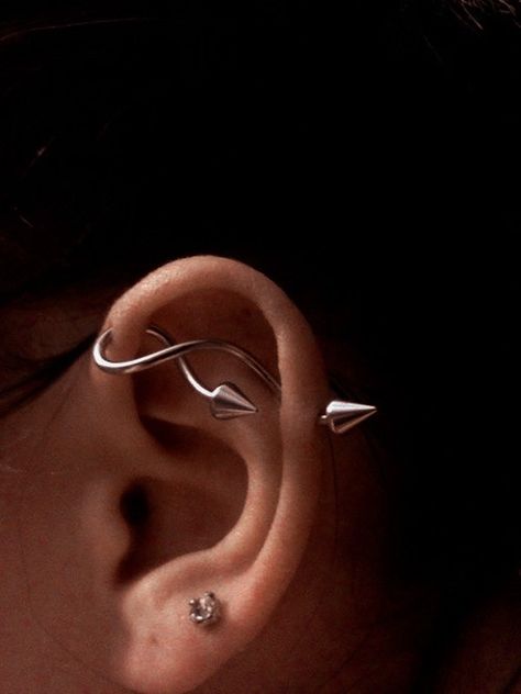 Unique Ear Cuffs, Constellation Piercings, Cartilage Piercing Stud, Simple Ear Cuff, Men's Piercings, Industrial Piercing Jewelry, Ear Piercings Chart, Piercing Chart, Multiple Ear Piercing