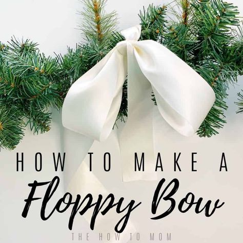 No need to be afraid to make your own bows, its as easy as tying your shoes! How To Tie A Bow With Multiple Ribbons, How To Tie Decorative Bows, Simple Bow For Wreath, How To Make A Big Loopy Bow, How To Make Bows For Garland, Floppy Bows Diy, How To Tie A Bow With Ribbon For Wreath, How To Tie A Velvet Bow For A Wreath, How To Tie Ribbon On Wreath