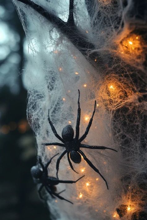 "Elevate your Halloween decor with DIY Spider Webs and Creepy Crawlers! 🕷️🕸️ A great way to add a creepy and fun vibe to your space. 🌿✨ #SpookyDecor #HalloweenDIY #SpiderCrafts" Spiderweb Halloween Decoration, Spider Halloween Decorations, Spider Web Diy, Halloween Cubicle, Spider Decor, Diy Spider, Spider Theme, Office Halloween Decorations, Halloween Spiders