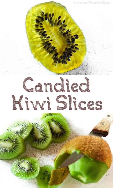 Candied Kiwi Recipe, Chocolate Covered Kiwi, Candied Limes Slices, What To Do With Kiwi Fruit, Candied Fruit Slices, Candied Lime Slices, Kiwi Dessert Recipes, Candied Kiwi, Kiwi Recipe