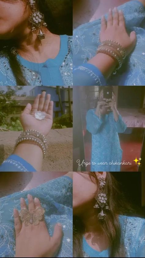 Chikankari layout ideas ✨💙 Photo Poses In Chikankari Kurti, Kurti Layout Ideas, Kurti With Jeans, Insta Layout, Chikankari Kurti, Short Frock, Hide Face, Snap Streak, Stories Ideas