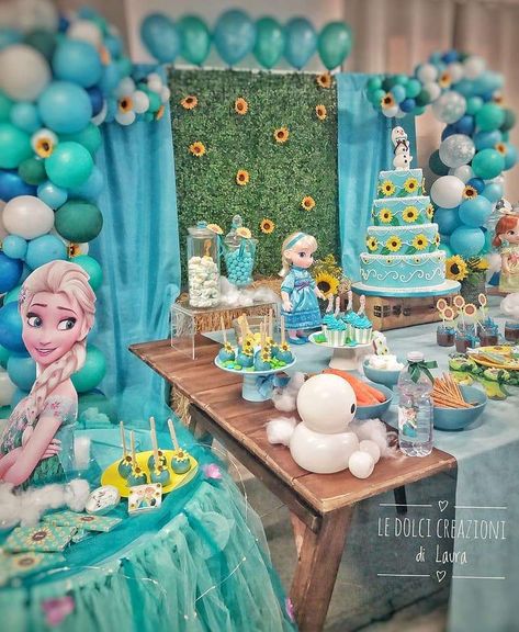 Frozen Fever Birthday Party Decorations, Spring Frozen Birthday Party, Summer Frozen Birthday Party, Frozen Fever Birthday Cake, Frozen Fever Birthday Party, Frozen Fever Cake, Snow Birthday Party, Frozen Birthday Party Food, Frozen Tea Party