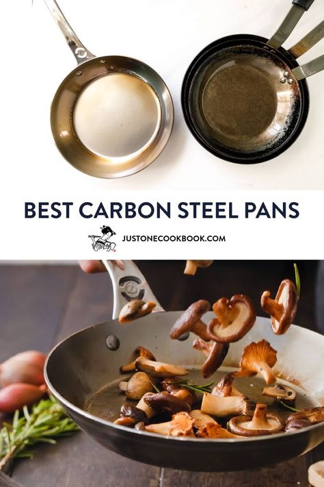 The Best Carbon Steel Pans for Home Cooking • Just One Cookbook Carbon Steel Skillet, Fried Sushi, Carbon Steel Pan, Just One Cookbook, Pan Cooking, Easy Stir Fry, Burnt Food, Cooking Pan, Serious Eats