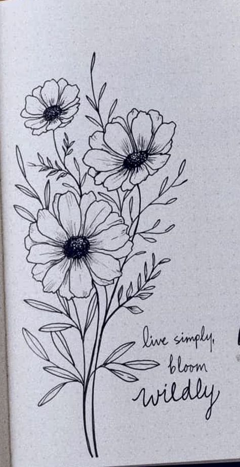 Floral Drawing Sketchbooks, Lavender Flowers Drawing, Flower Composition Drawing, Floral Sketch Drawing, A Flower Drawing, Flower Drawing Tumblr, Floral Embroidery Designs, Floral Sketches, Flowers Step By Step